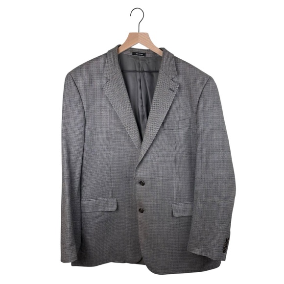 Vintage Lauren Ralph Lauren Men's Blazer Size 46XL Silk Wool Grey Houndstooth